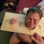 Fat Slave in Bizarre Bondage Blowjob